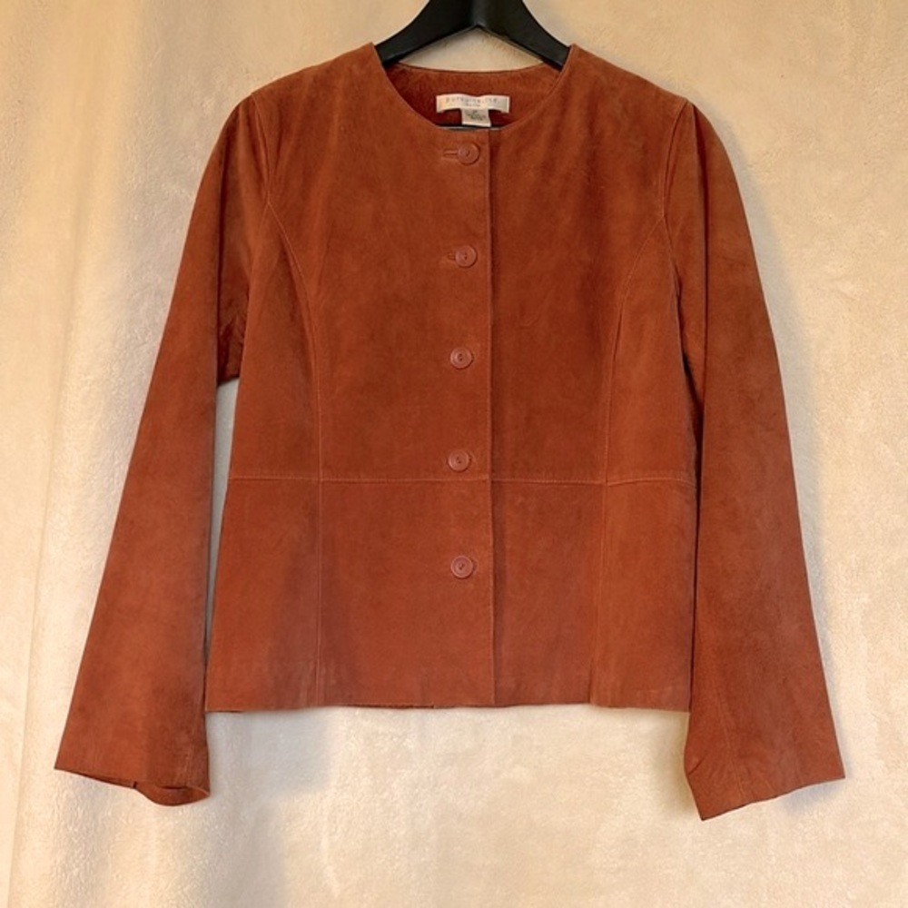 Pursuits, Ltd. Petite Genuine Suede Orange Jacket Size 12P